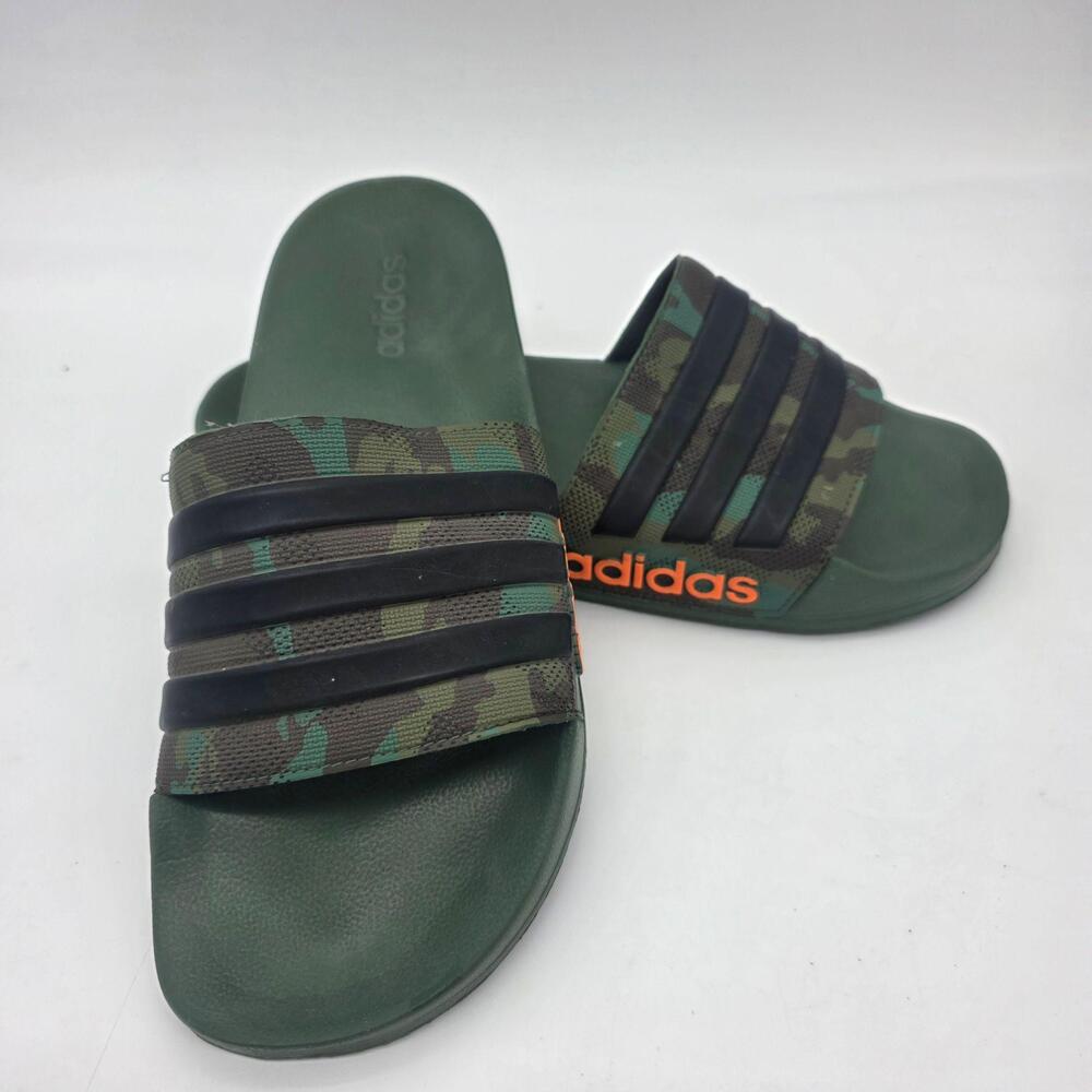 Adidas Slide Sandals Mens Size 12 Green Camo Slip On Comfort Shoes Summer
